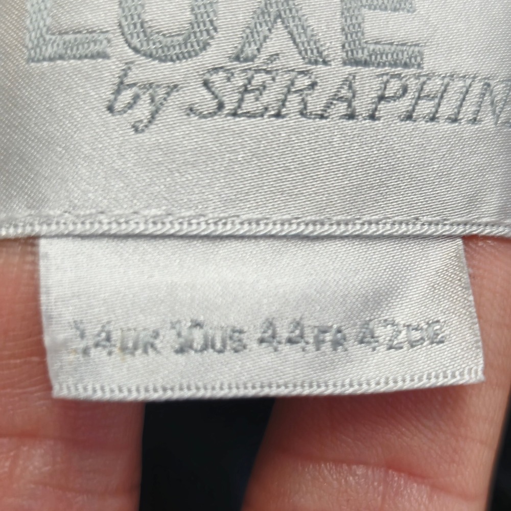 Luxe By‎ Seraphine 100% Silk Midi Maternity Dress Size 10 Blue Polka Dot Modest - Picture 8 of 10